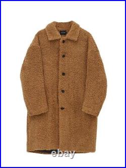 Mens Mid Long Trench Coat Faux Lamb Fur Oversize Jacket Single Breasted Overcoat