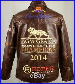 Mens ROPER MGM GRAND Home of Champions 2014 RODEO Western Leather Jacket Large
