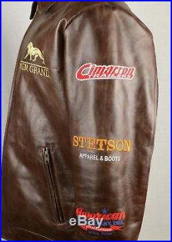 Mens ROPER MGM GRAND Home of Champions 2014 RODEO Western Leather Jacket Large