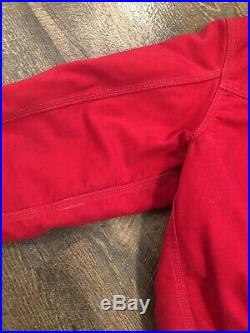 Mens Red L Carhartt Canvas Duck Western Wear Jacket Rare Vintage Coat Model J61