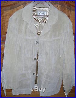 Mens Scully Leather Buckskin Suede Fringe Coat Western Wear Jacket Nwot Size 50