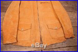 Mens Vintage 1950s Tan Leather Jacket Talon Zip Large 42 R6893