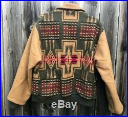 Mens Vintage Pendleton Southwestern Aztec Wool Western Jacket USA Medium Coat M