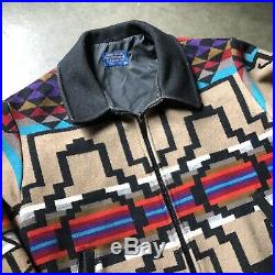 Mens Vintage Pendleton Western Wear Tribal Aztec Blanket Print Heavy Jacket Sz M