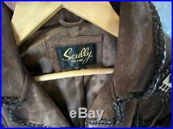 Mens Vintage SCULLY Western Leather Fringe Beaded Jacket / Coat 40 Buffalo Bill