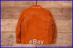 Mens Vintage Sears 1940s Tan Suede Leather Jacket Talon Zip Medium 38 R6892
