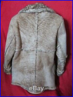 Mens Vintage Shearling Coat Sz 44 Slim Marlboro Sheepskin Ranch Western sz L EXC