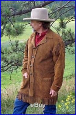Mens / Womens Suede Leather Cow Boy Western Jacket Leather Fringes