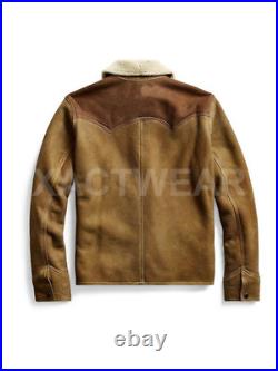 Mens Yellowstone Kevin John Dutton Classic Cowboy Style Suede Leather Jacket