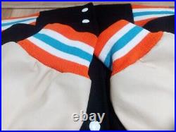 Miami Dolphins Varsity Jacket For Men With Embroidered Fabric Appliques