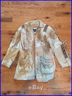 Michael Alle Beaded Leather Western Coat Size M