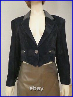 Michael Hoban North Beach Women's Sz 8 Jacket Coat Black Leather Suede Western
