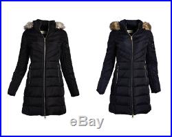 Michael Kors MK Women's Winter Coat Faux Fur Removable Collar Puffer Down Jacket