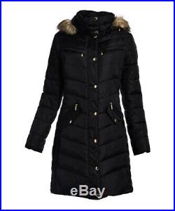 Michael Kors MK Women's Winter Jacket Removable Hood Puffer Down Faux Fur Coat