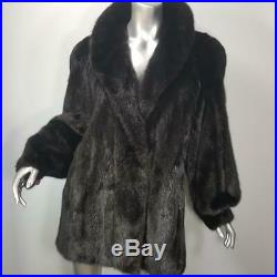 Minkellasz Xlgorgeous Vintage Genuine Real Black Mink Fur Coat Jacket