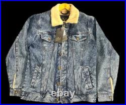 Montero Western? Denim Faux Fur Lined Jacket? Acid Washed? Brand Ne? W WithTags Montero Western? Denim Faux Fur Lined Jacket? Acid Washed? Brand Ne? W WithTags