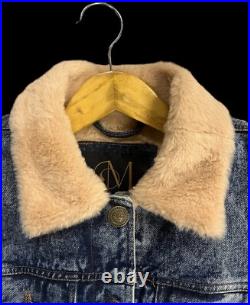 Montero Western? Denim Faux Fur Lined Jacket? Acid Washed? Brand Ne? W WithTags Montero Western? Denim Faux Fur Lined Jacket? Acid Washed? Brand Ne? W WithTags