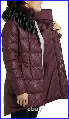 NEW North Face 550 Womens SMALL Fur Hooded Down Parkina Deep Garnet Red $299 S