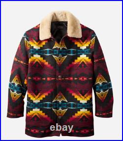 NEW Pendleton Blanket Sierra Ridge Brownsville Coat Jacket Wool Shearling Collar