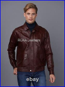 NEW Trendy Men Collared Authentic Lambskin Pure Leather Jacket Fashion Coat