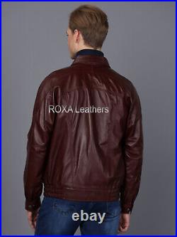 NEW Trendy Men Collared Authentic Lambskin Pure Leather Jacket Fashion Coat