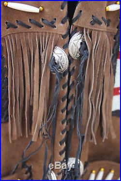 NEW Tribal Indian Boone Eagle Western Cowboy Jacket Leather MEDIUM