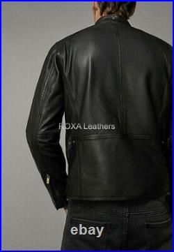 NEW Western Men Genuine NAPA Pure Leather Black Jacket Occasion Wear Modern Coat