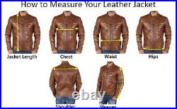 NEW Western Men Luxury Genuine NAPA Natural Leather Jacket Motorcycle Coat