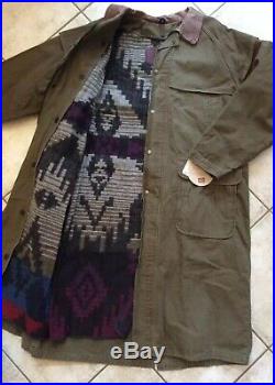 NEW Woolrich Men XL Western Duster Jacket Wool Blanket Lined Big Tall Work Coat