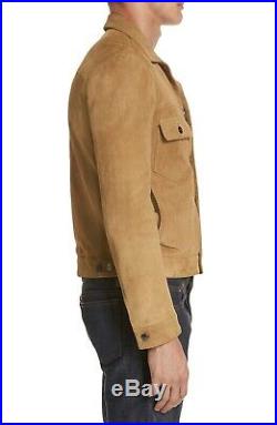 NWT $1,695 Eidos Men's Suede Western Jean Jacket in Walnut Sz 52-IT / US-L