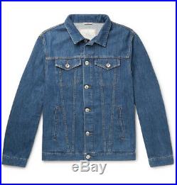 NWT $1990 Brunello Cucinelli Stretch-Denim Jacket MOZ376844 C1478 Blue IT50 Jean