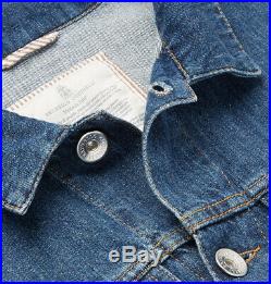 NWT $1990 Brunello Cucinelli Stretch-Denim Jacket MOZ376844 C1478 Blue IT50 Jean