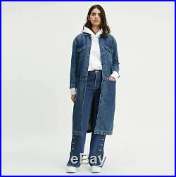 NWT $298 LEVIS Made & Crafted Denim Western Jean Shirt Long Trench Coat SMALL S