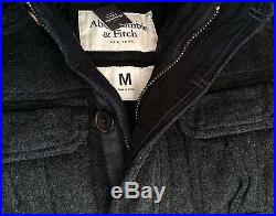 NWT Abercrombie & Fitch Western Jacket Coat Mens Medium Grey Gray Heather Wool