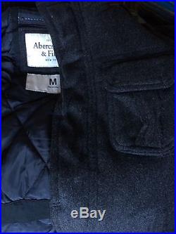 NWT Abercrombie & Fitch Western Jacket Coat Mens Medium Grey Gray Heather Wool