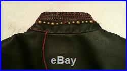 NWT DOUBLE D RANCH WEAR Black Red Western Chic Leather Embroidered JACKET S