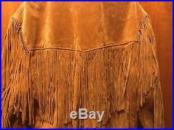 NWT, Mens Vintage Western Schott NYC Suede Leather Fringe Jacket, Sz 48, Perfect