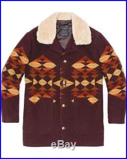 NWT Pendleton Western Jacket Journey Jacquard Shearling Collar Coat DK 550 Small