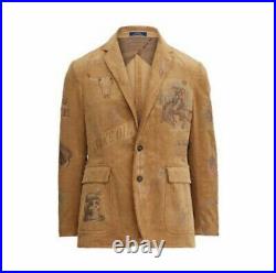 NWT Polo Ralph Lauren Cordu Western Cowboy Artwork Jacket Sport Coat XL Or 42-44
