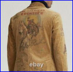 NWT Polo Ralph Lauren Cordu Western Cowboy Artwork Jacket Sport Coat XL Or 42-44