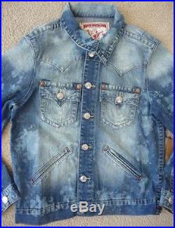 NWT True religion mens Johnny western jean Jacket in YLM Antelope