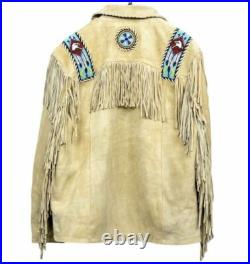 Native American Western Wear Jacket Suede Leather Fringe & Eagle Beaded Coat Native American Western Wear Jacket Suede Leather Fringe & Eagle Beaded Coat
