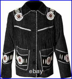 Native American western Jacket Suede Leather Fringes & Indian Beaded Coat Native American western Jacket Suede Leather Fringes & Indian Beaded Coat