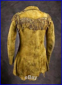 Naya New Men's Cowboy Native American Western Buckskin Fringes Leather Jacket Co