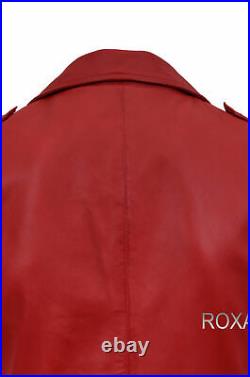 New 100% Real Leather Red Waistcoat Button Western Vest Coat Jacket Lambskin Men