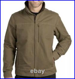 New $129 Kuhl Mens Burr Khaki Full Zip Jacket Coat Size XL XLarge Canvas 1052