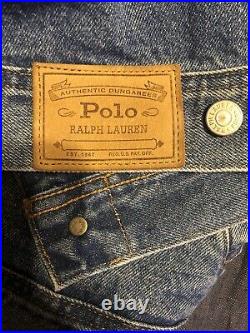 New $248 Polo Ralph Lauren Western Dungaree Jean Trucker Denim Jacket Coat M