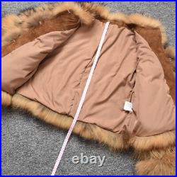 New Design Real Fur Coat Women Winter Outerwear Thick Warm Jacket 37374