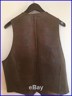 New Double RRL Western Style Leather vest with Indian Nickel Head buttons L