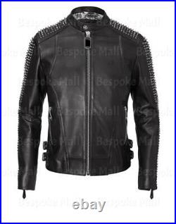 New Handmade Men's Western Black Stylish Suede Native Leather Jacket Coat-27